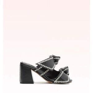 Alexandre Birman Clarita Stitch Bow Block Slide Sandal